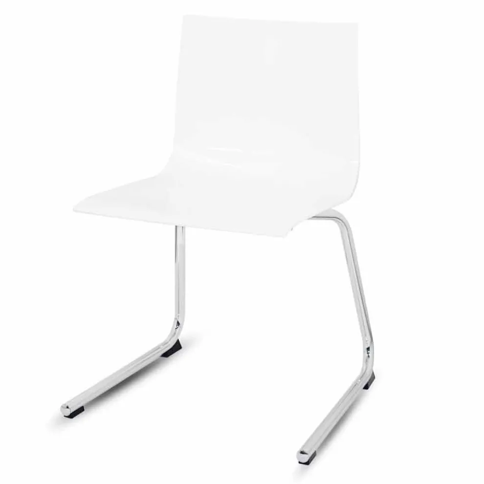 Moderner Büro- oder Wohnzimmerstuhl aus Stahl, farbiger recycelter Kunststoff - Verenza