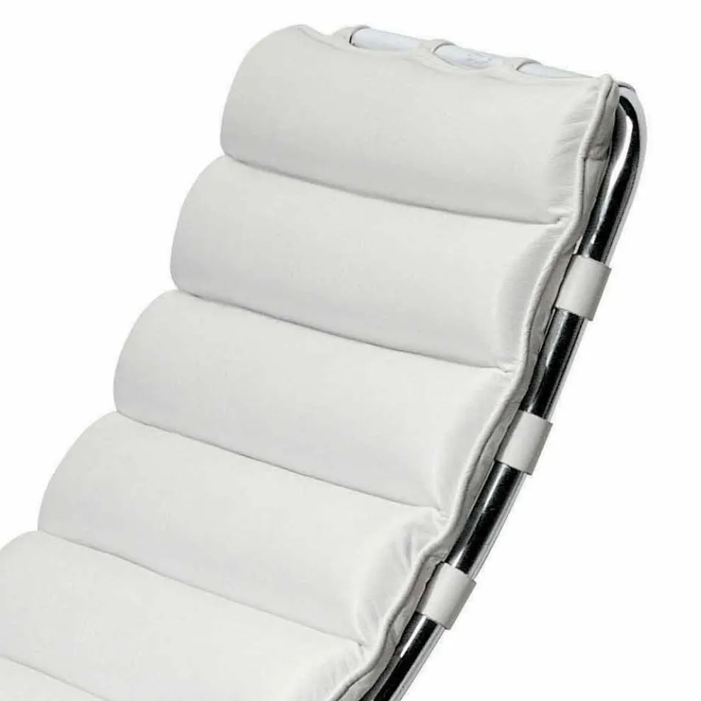 Chaiselongue aus verchromtem Stahl mit Ledersitz Made in Italy - Diamond