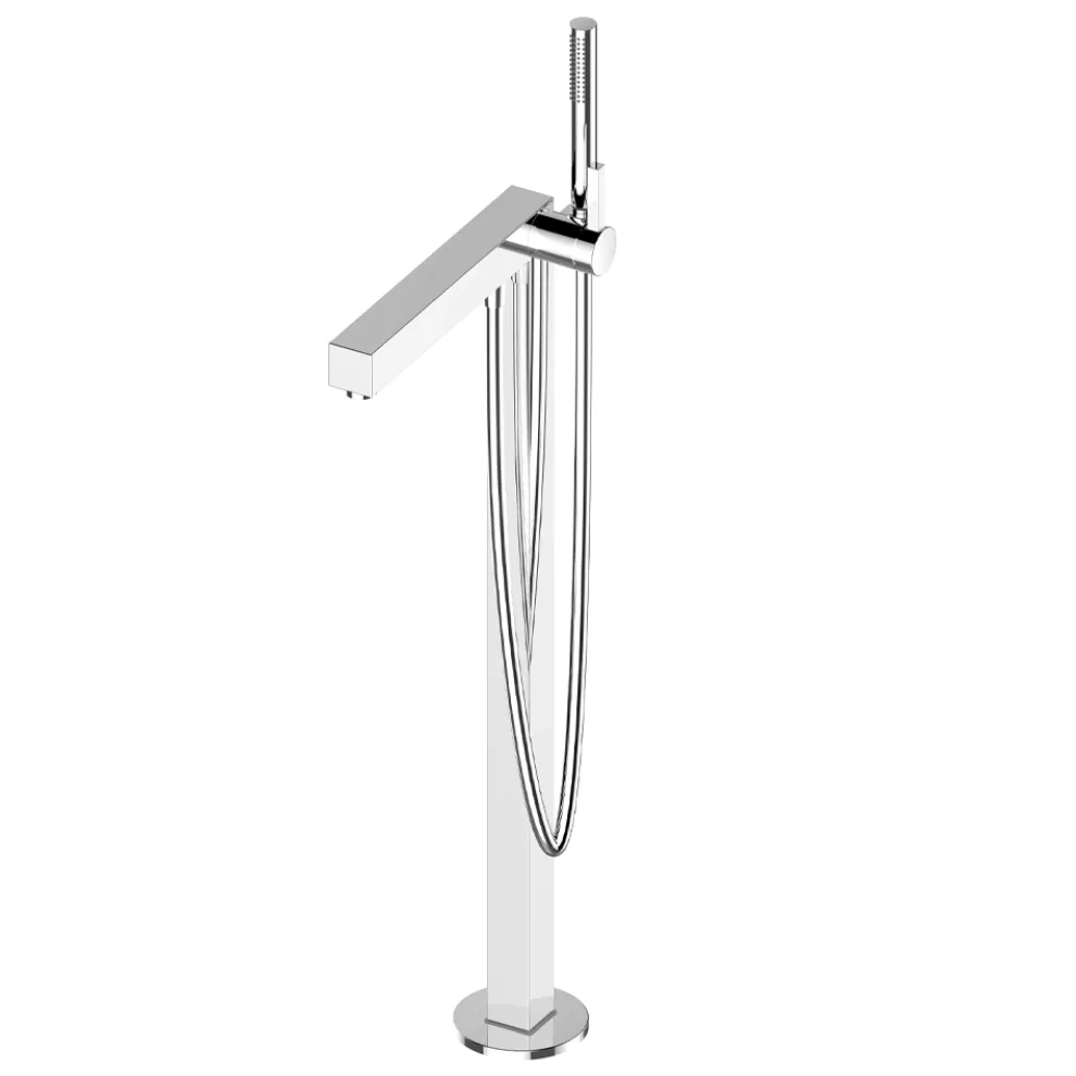 Chrom-Boden-Badewannenarmatur mit Einhebelmischer - Erik