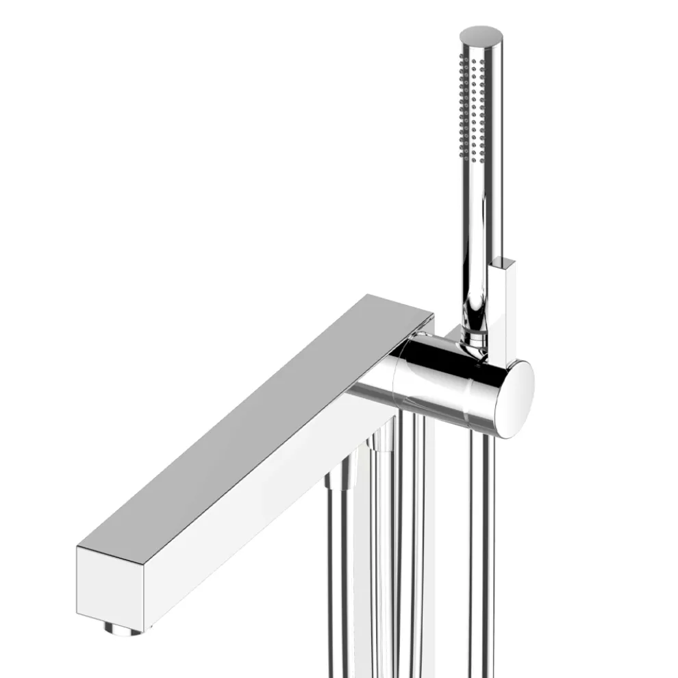 Chrom-Boden-Badewannenarmatur mit Einhebelmischer - Erik