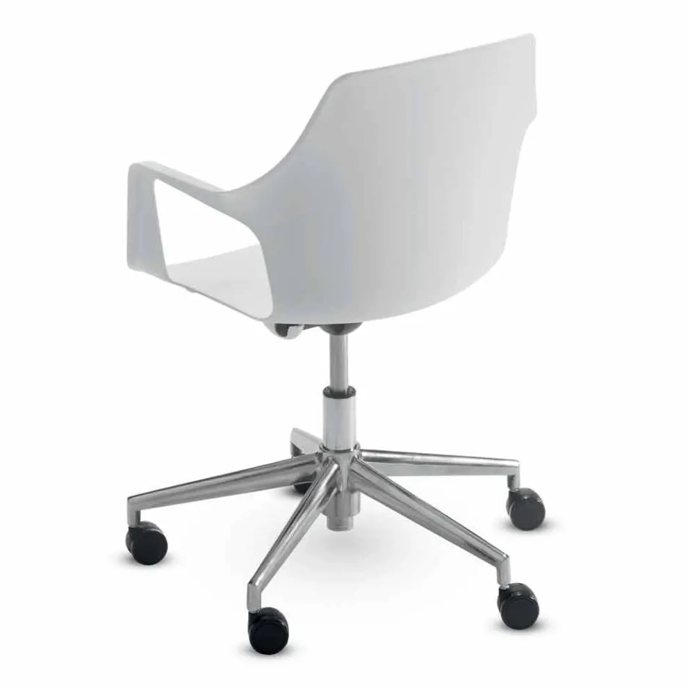 Bürostuhl aus Aluminium und Polypropylen Hergestellt in Italien, 2 Stück - Charis