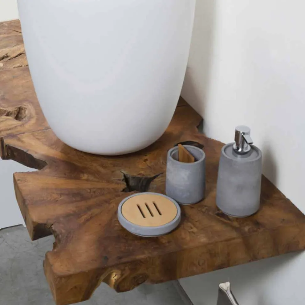 Composition 3 Hängende Badezimmermöbel mit Waschbecken aus weißem Harz - Dazzle