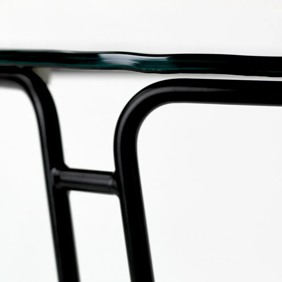 Couchtisch aus Glas und rundem Sockel, hergestellt in Italien – Tullia