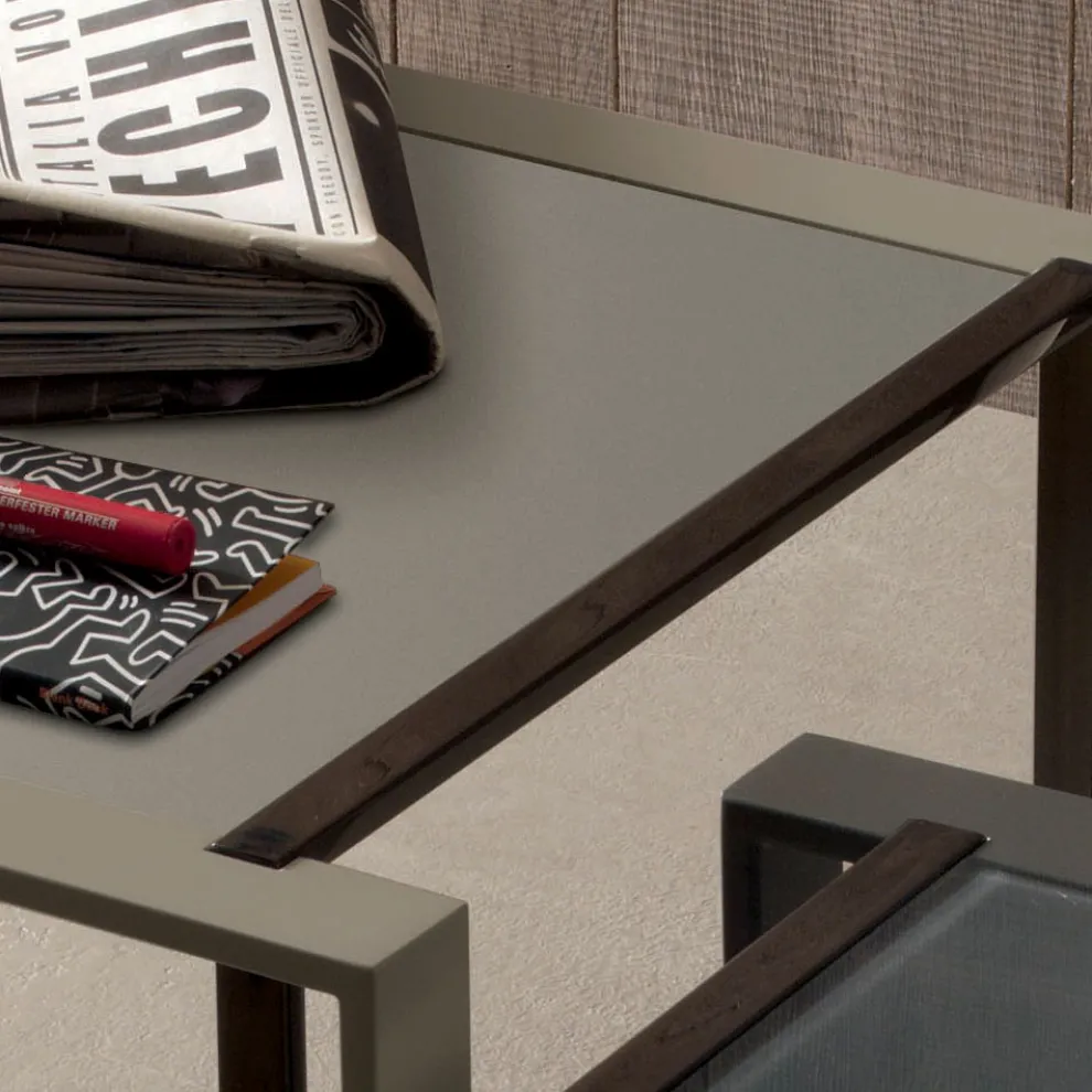 Couchtisch aus Metall und Glas mit geometrischem Design - Zigozago