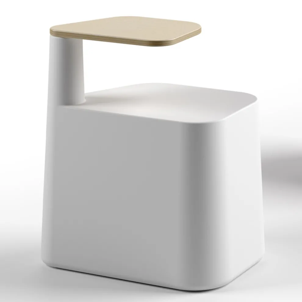 Couchtisch aus Polyethylen und Birkenholz Made in Italy - Clio