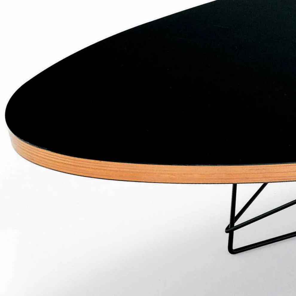 Couchtisch aus schwarzem Laminat und lackiertem Stahl Made in Italy - Persefone