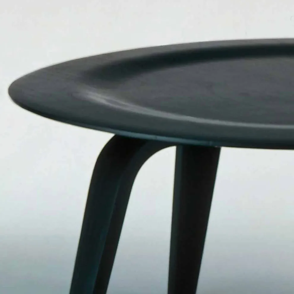 Couchtisch aus schwarz gebeizter Esche mit runder Platte Made in Italy - Cariddi