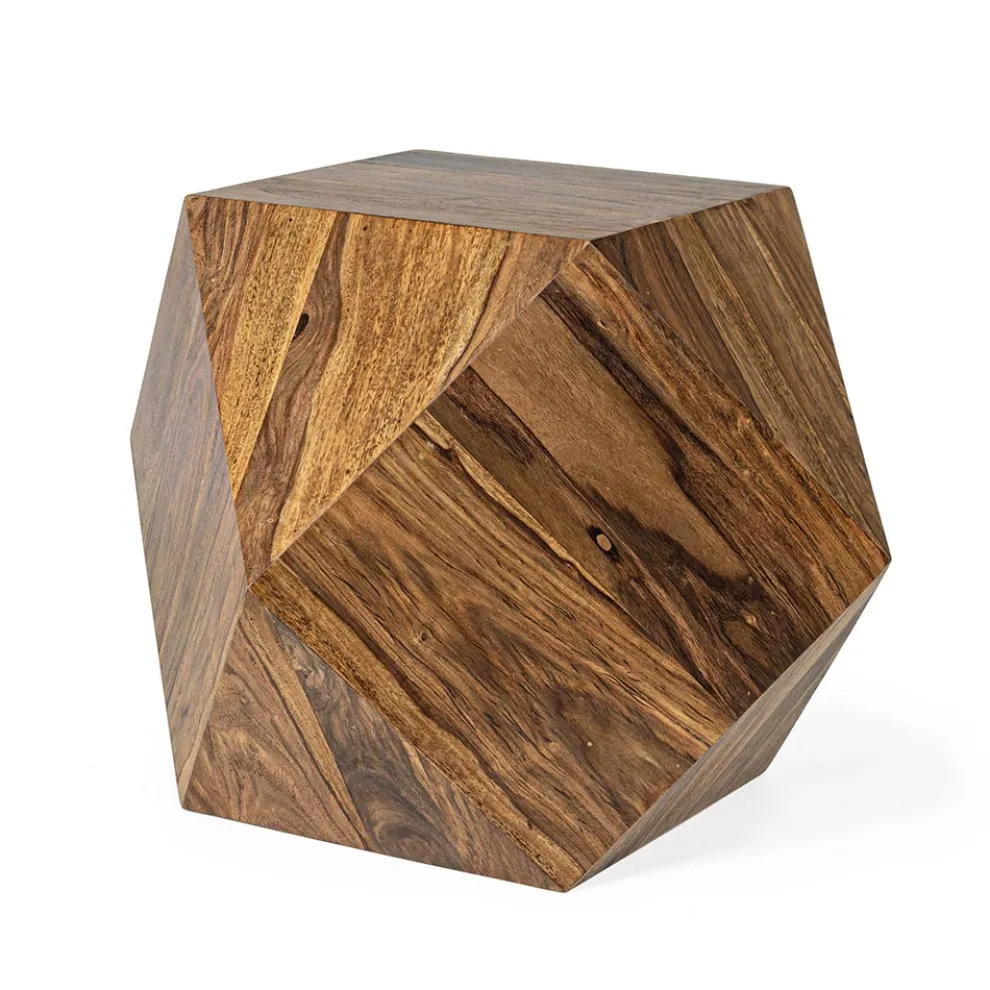 Couchtisch aus Sheesham-Holz Design Polygonal Homemotion - Torrice