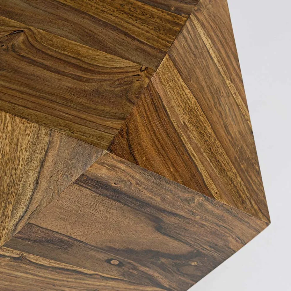 Couchtisch aus Sheesham-Holz Design Polygonal Homemotion - Torrice