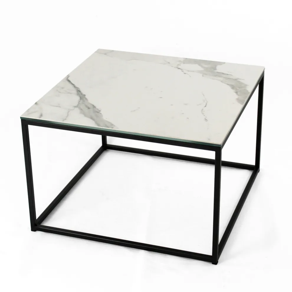 Couchtisch aus Steingut und Stahl, hergestellt in Italien – Birba