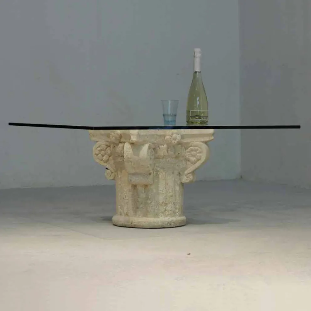 Couchtisch aus Stein und Kristall im klassischen Design Balos