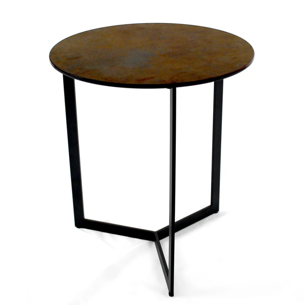 Couchtisch aus Steingut mit Stahlgestell, hergestellt in Italien – Aspira