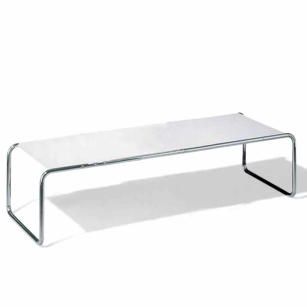 Couchtisch aus verchromtem Stahl mit laminierter Tischplatte Made in Italy - Ariete