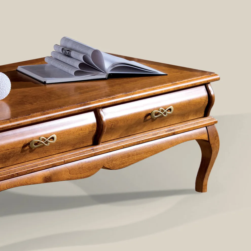 Couchtisch aus Walnussholz mit Schublade Made in Italy - Hastings