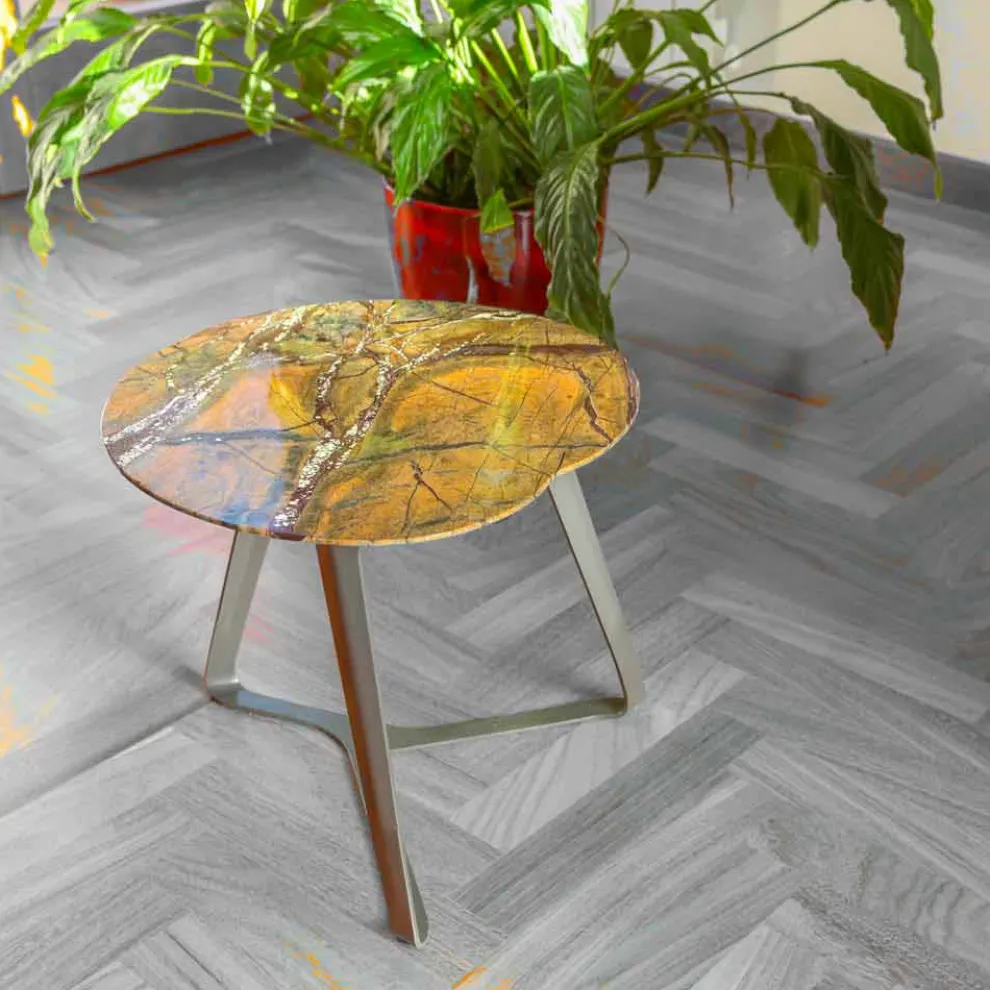 Couchtisch handgefertigt aus Marmor und Stahl Made in Italy - Prince