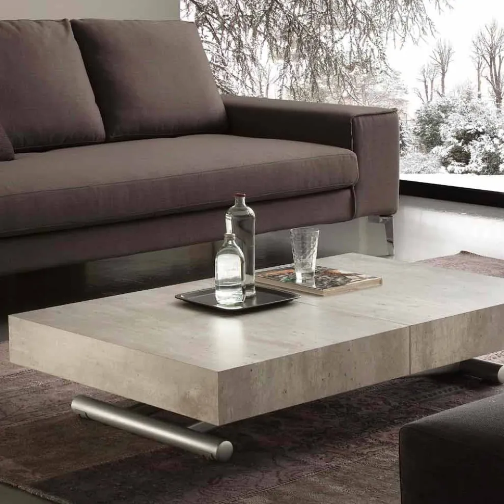 Couchtisch höhenverstellbar mit melaminbeschichteter Tischplatte Palau