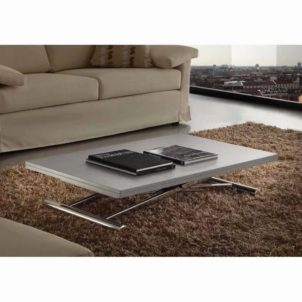 Couchtisch höhenverstellbar mit melaminbeschichteter Tischplatte Nuoro