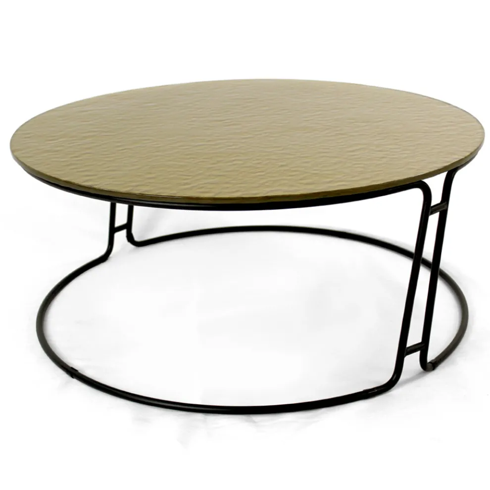 Couchtisch mit Glasplatte und rundem Sockel, hergestellt in Italien – Tullia