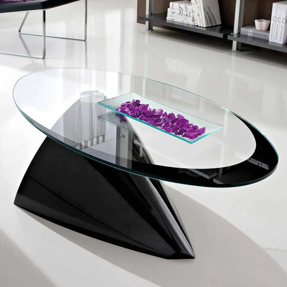 Couchtisch mit Glasplatte mit Made in Italy Siebdruck - Campari