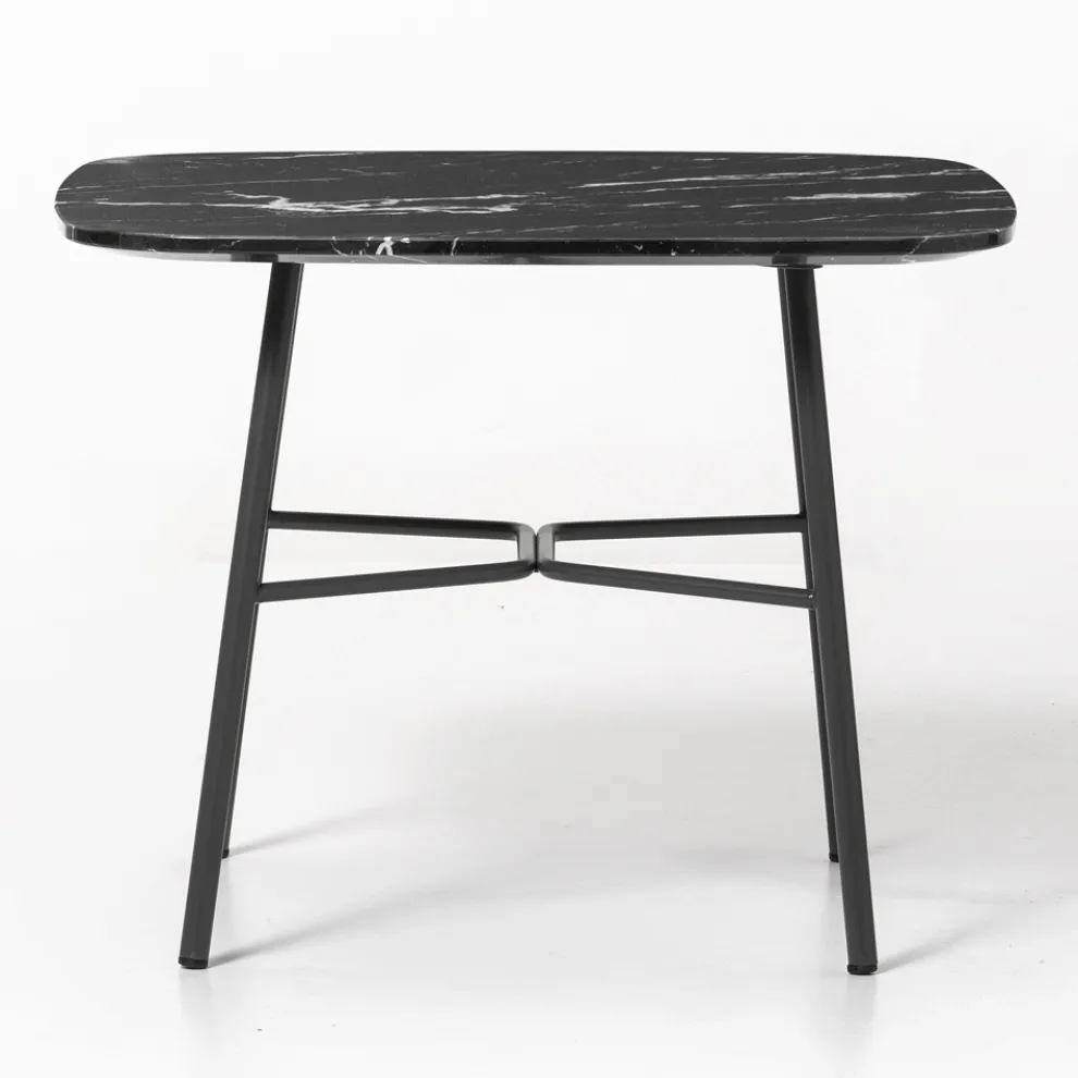 Couchtisch mit quadratischer Marmorplatte Made in Italy - Makino