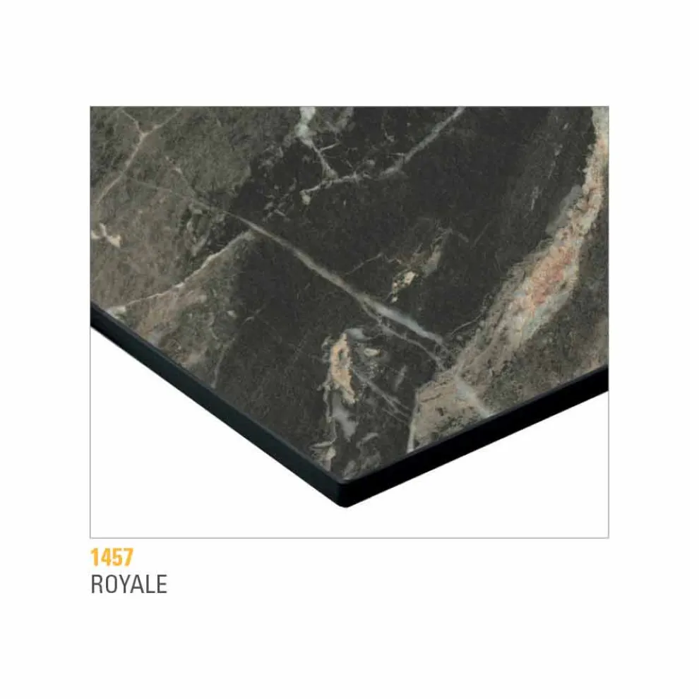 Couchtisch mit runder Platte aus laminiertem HPL Made in Italy - Mina