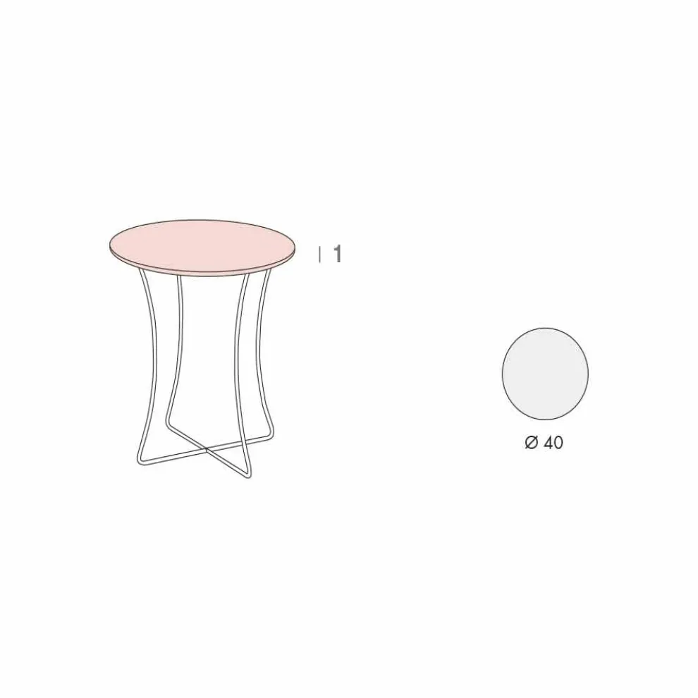 Couchtisch mit runder Platte aus laminiertem HPL Made in Italy - Mina