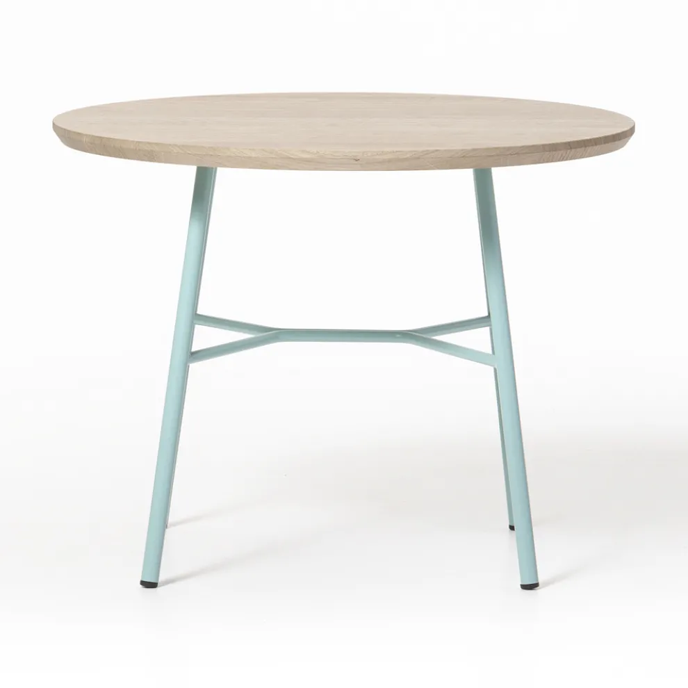 Couchtisch mit runder Massivholzplatte Made in Italy - Makino