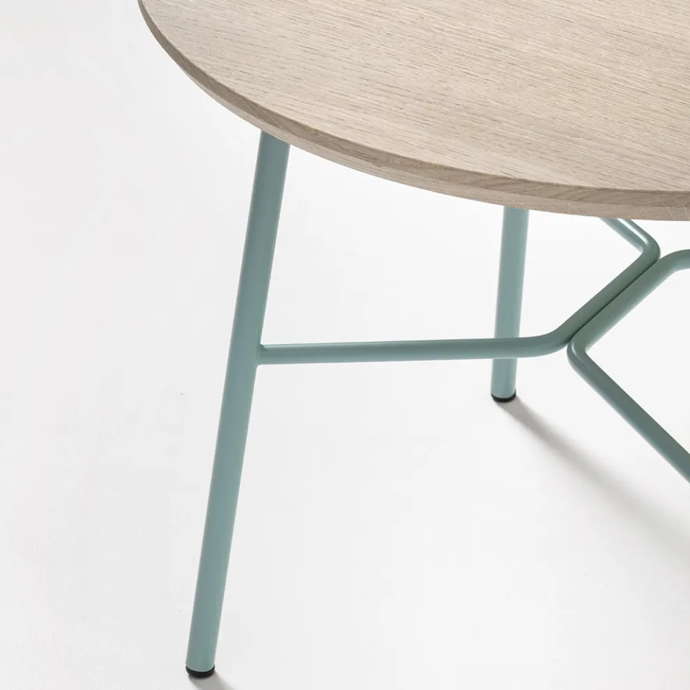 Couchtisch mit runder Massivholzplatte Made in Italy - Makino