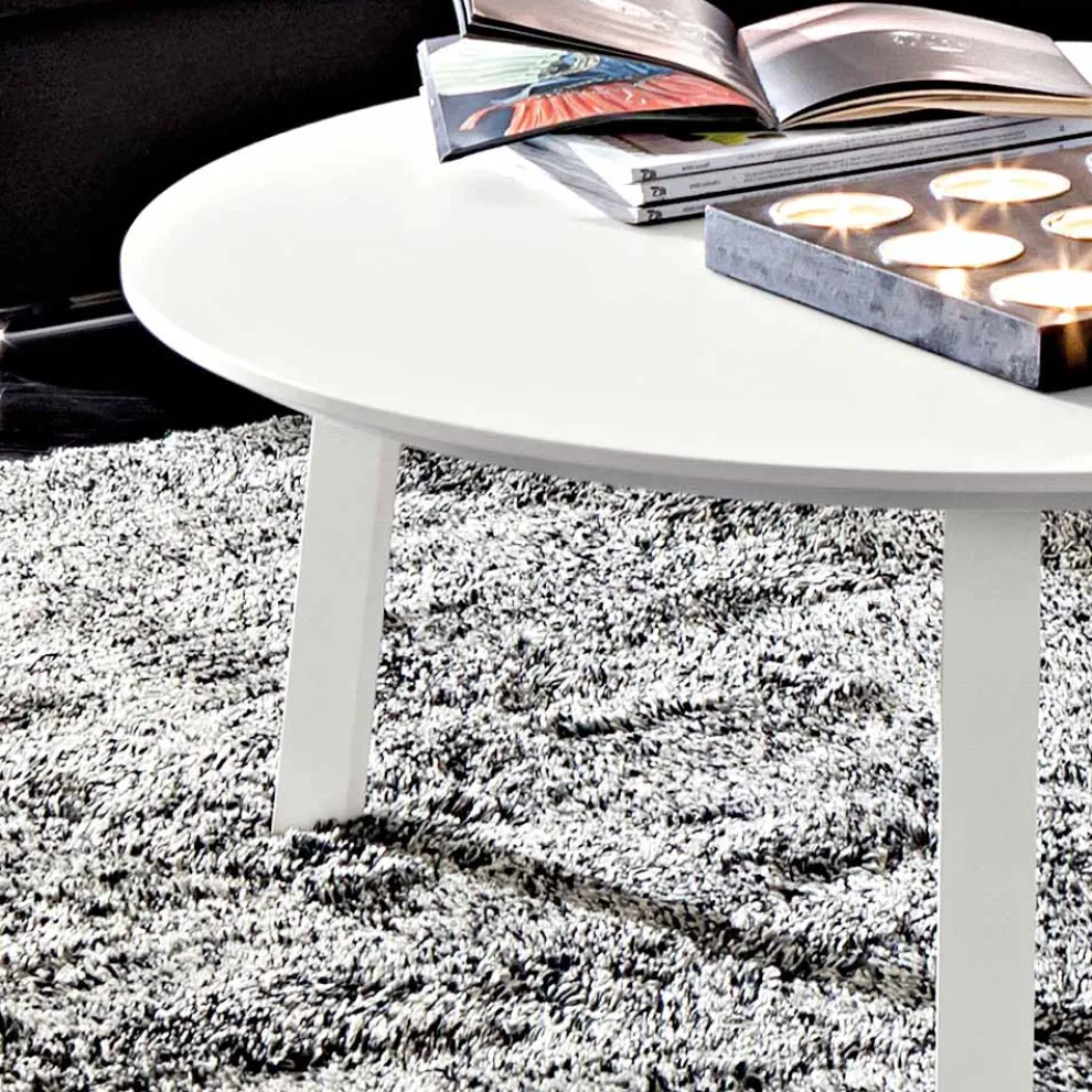 Couchtisch mit runder Platte aus lackiertem Mdf Made in Italy - Tobiko