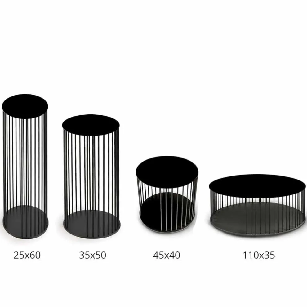 Couchtisch mit runder Keramikplatte Made in Italy - Montebianco