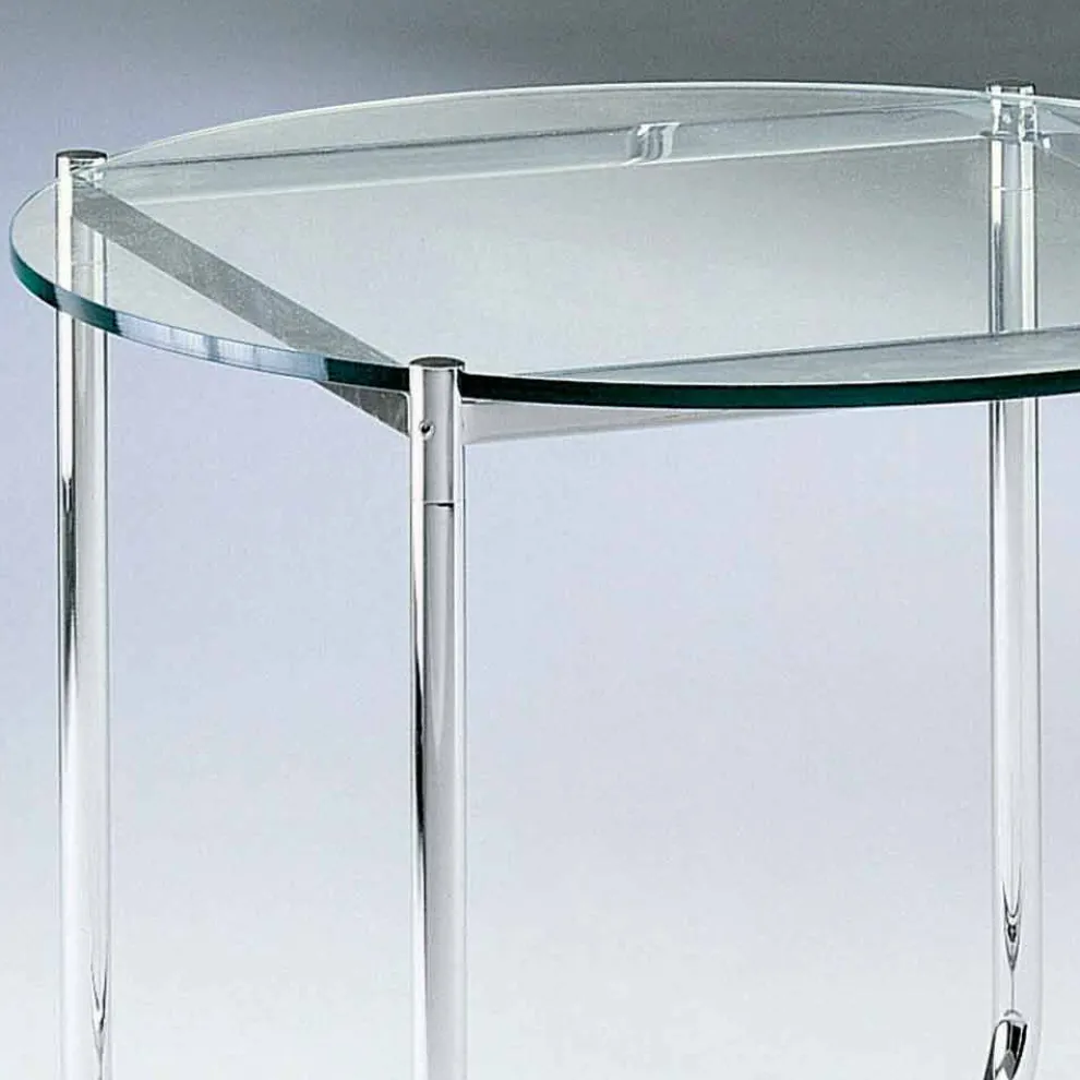 Couchtisch mit runder Glasplatte Made in Italy - Costanza