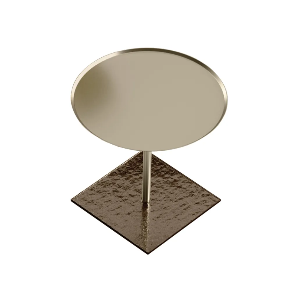 Couchtisch mit runder Glas- oder Metallplatte, hergestellt in Italien – Anakin
