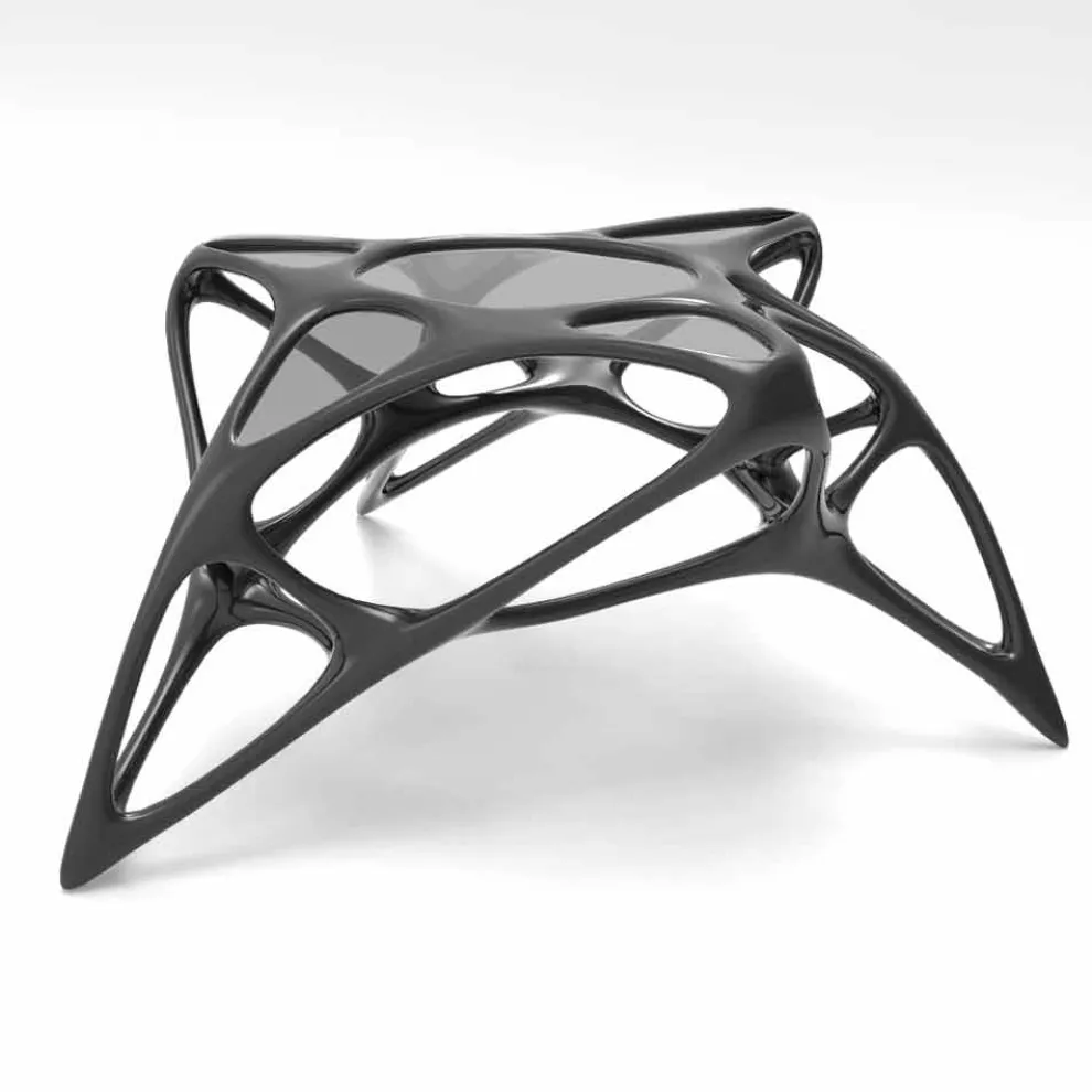 Couchtisch modern aus Glas und Solid Surface® Lunar Table#2