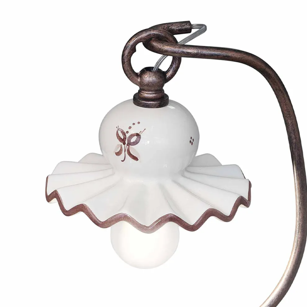 Country handdekorierte Tischlampe aus Keramik - Rom