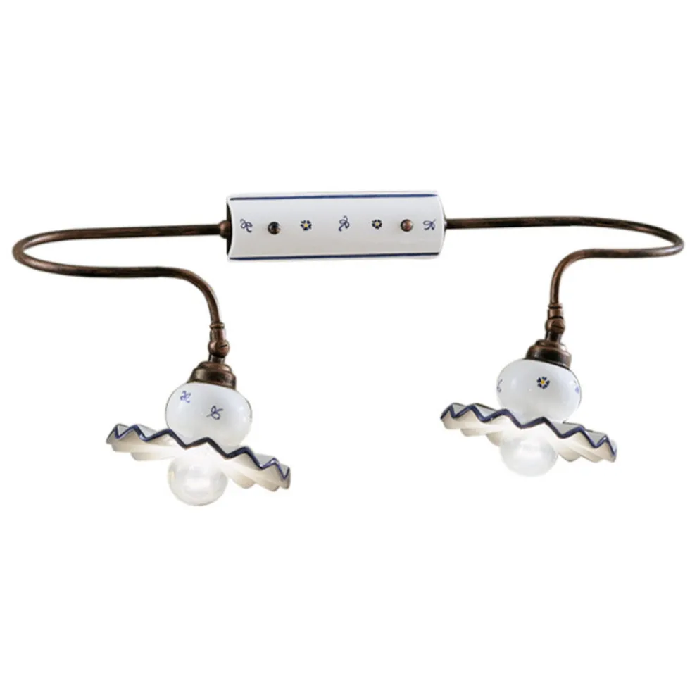 Country Handverzierte Wandleuchte aus Keramik - Rom