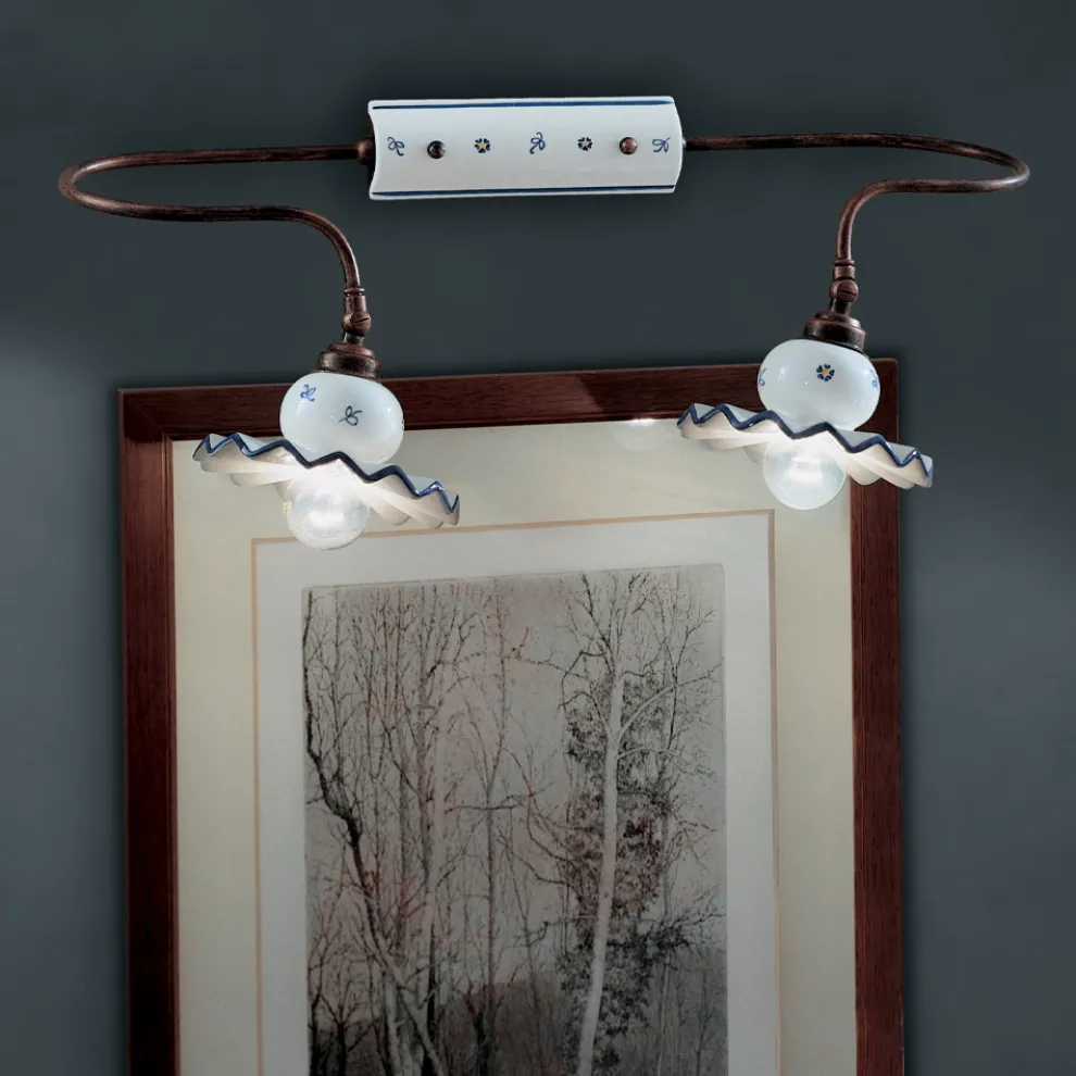 Country Handverzierte Wandleuchte aus Keramik - Rom