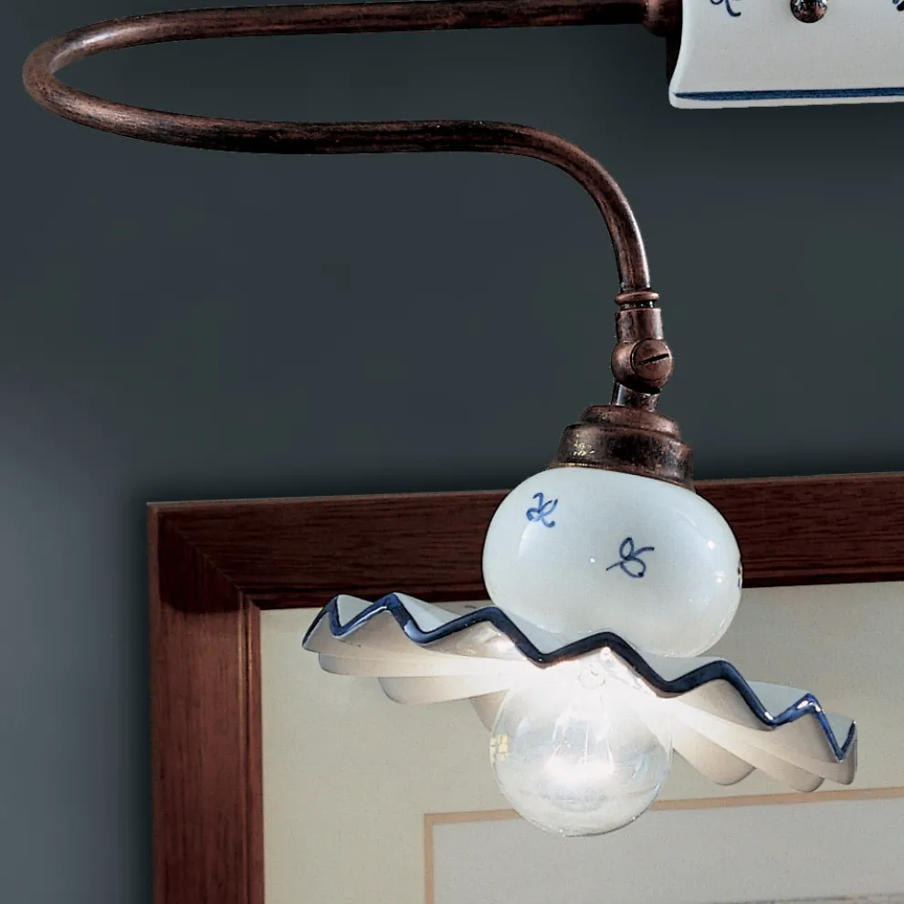 Country Handverzierte Wandleuchte aus Keramik - Rom