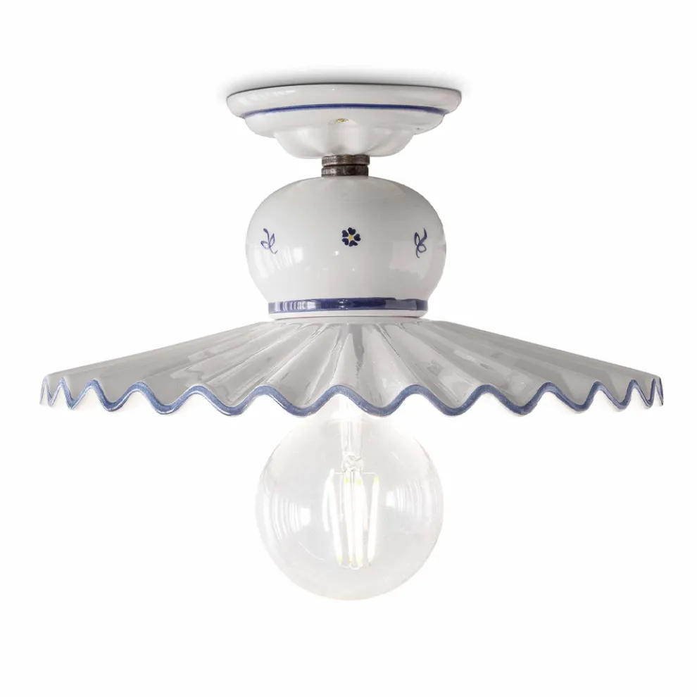 Country Handverzierte Keramik-Deckenleuchte 2 Größen - Rom