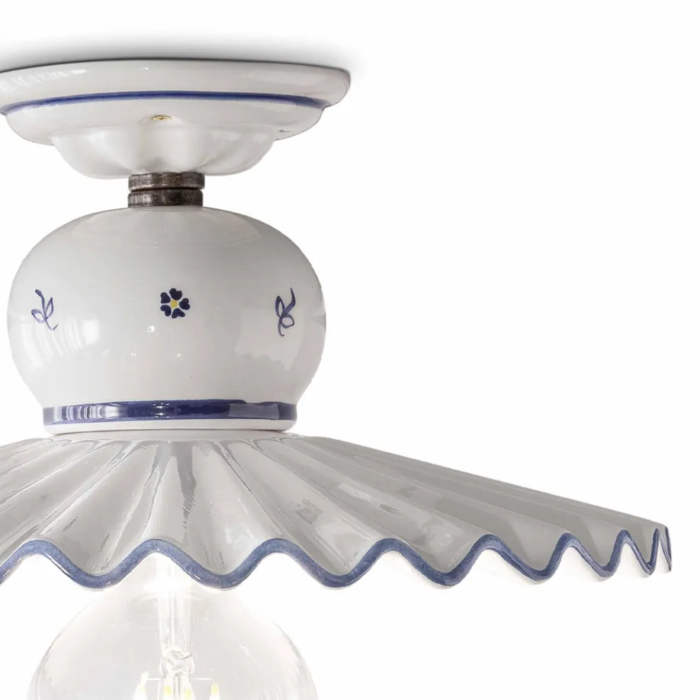 Country Handverzierte Keramik-Deckenleuchte 2 Größen - Rom