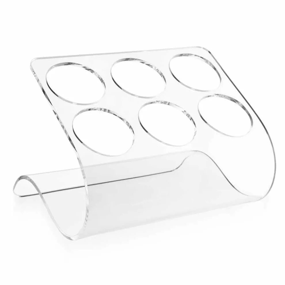 Freistehender Flaschenhalter für 6 Flaschen aus transparentem Plexiglas - Tanatin