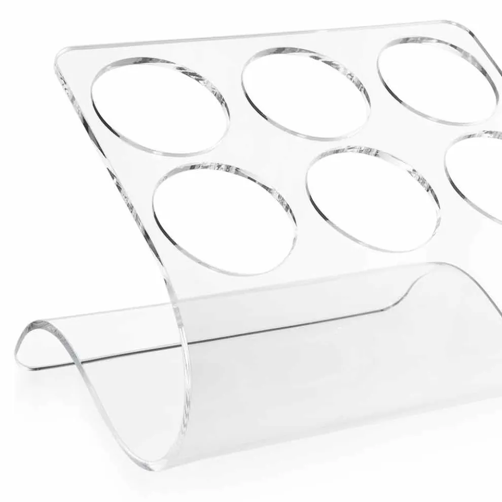Freistehender Flaschenhalter für 6 Flaschen aus transparentem Plexiglas - Tanatin