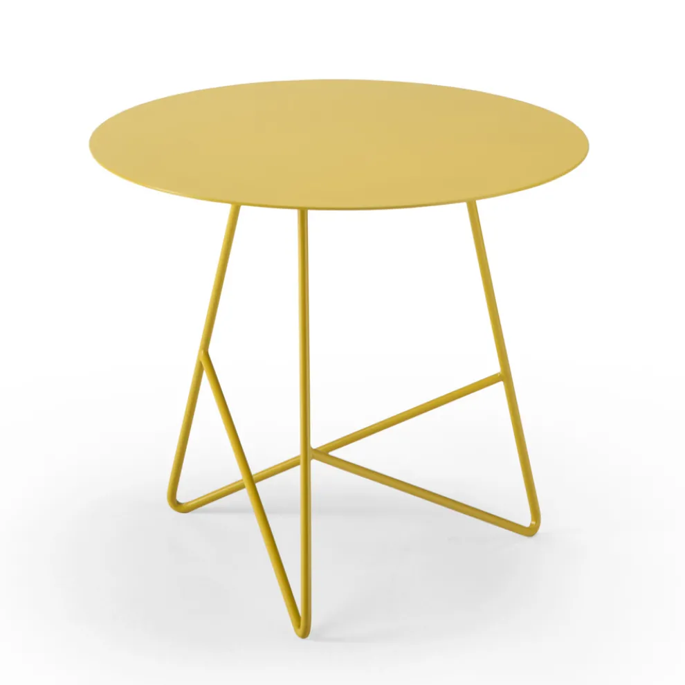 Runder Garten Couchtisch aus Metall in verschiedenen Farben und 3 Größen - Magali