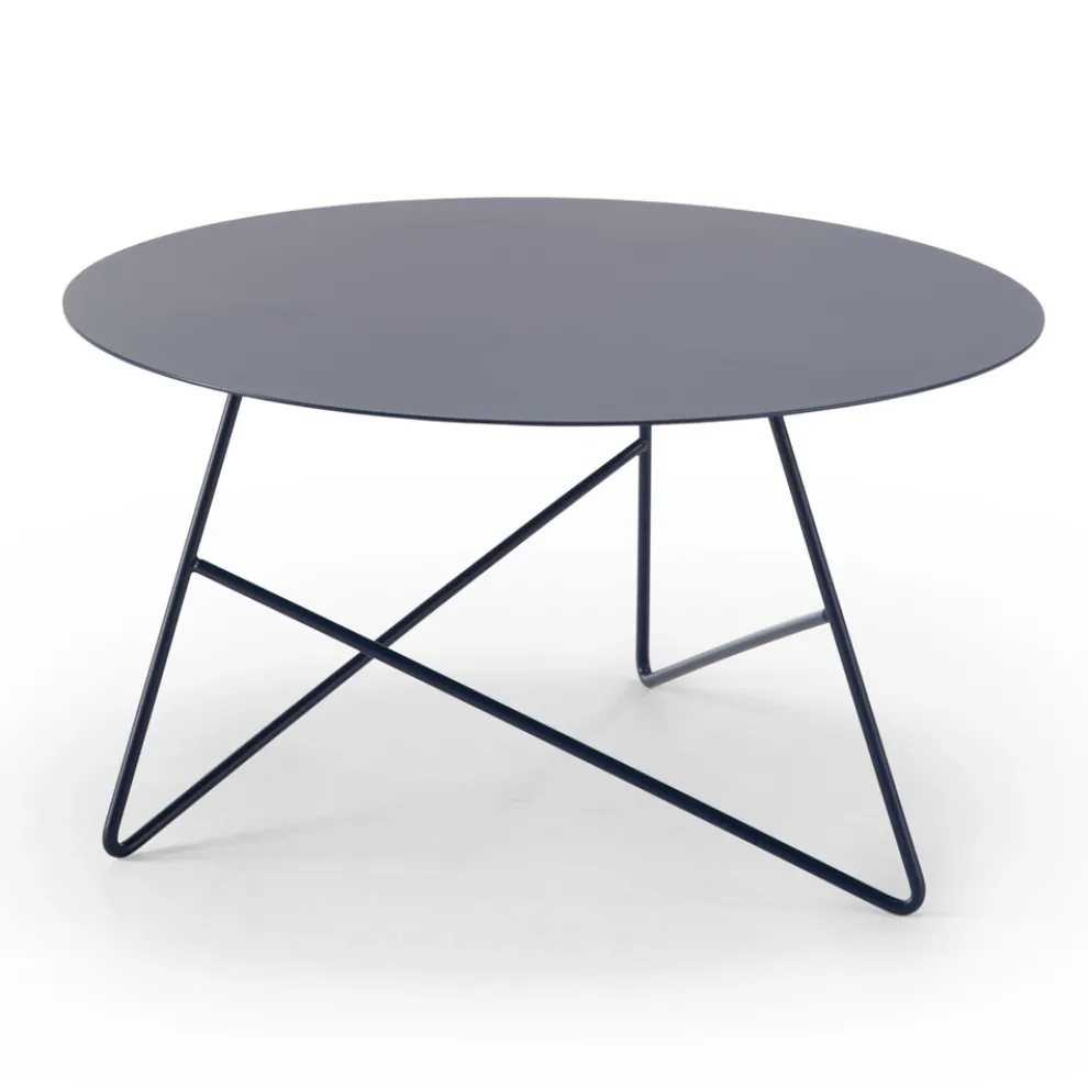 Runder Garten Couchtisch aus Metall in verschiedenen Farben und 3 Größen - Magali