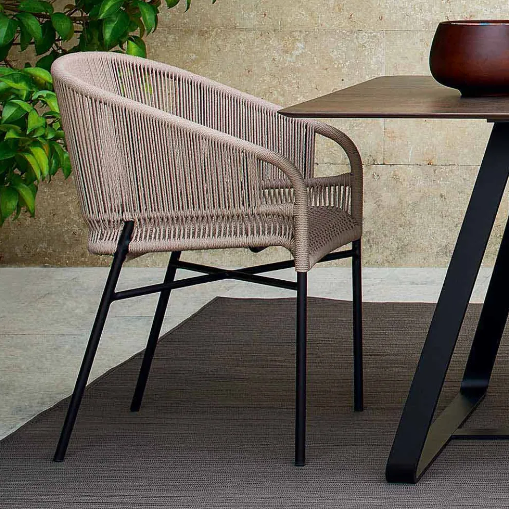 Hochwertiger Outdoor Sessel handgeflechtet 2 Teile Varaschin