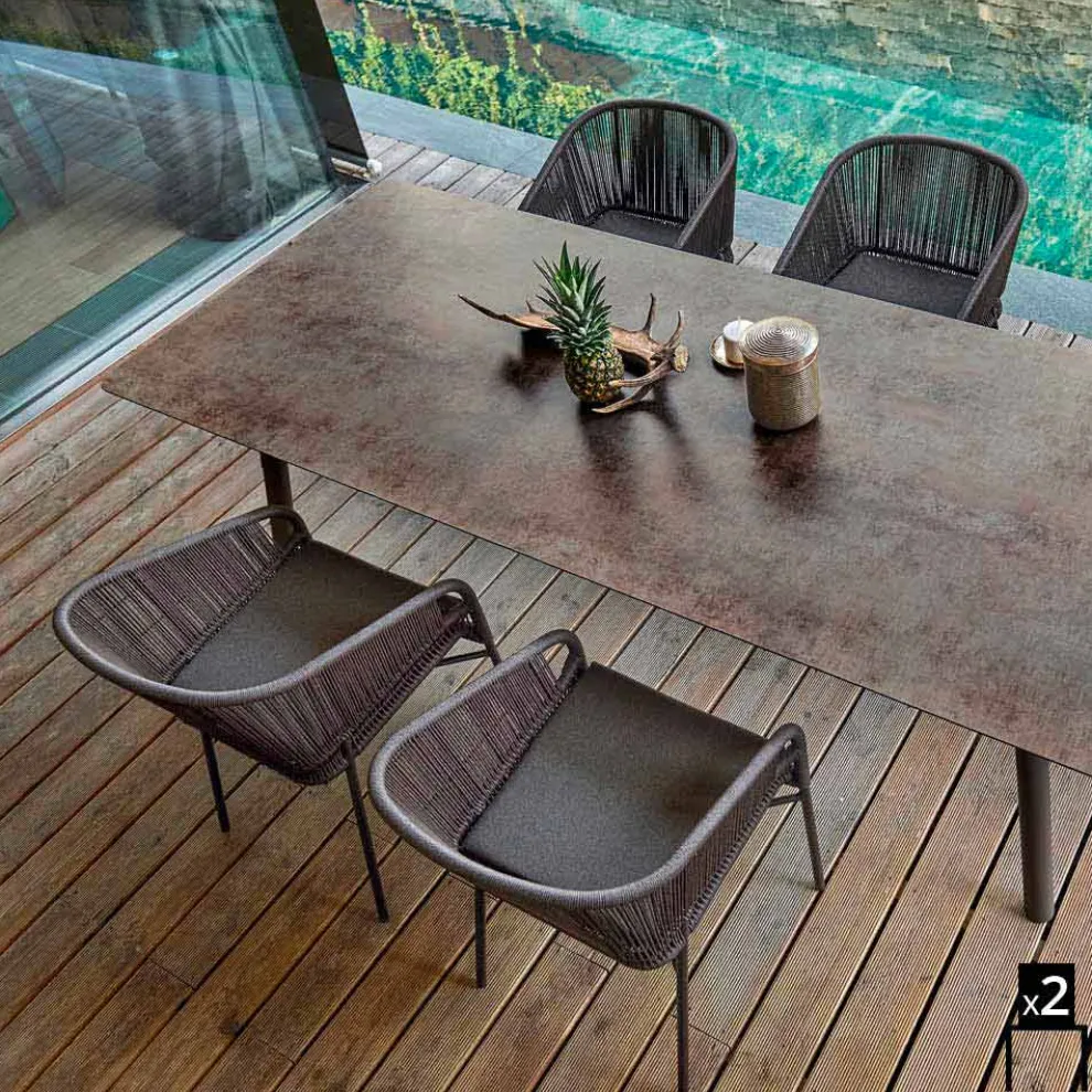 Hochwertiger Outdoor Sessel handgeflechtet 2 Teile Varaschin