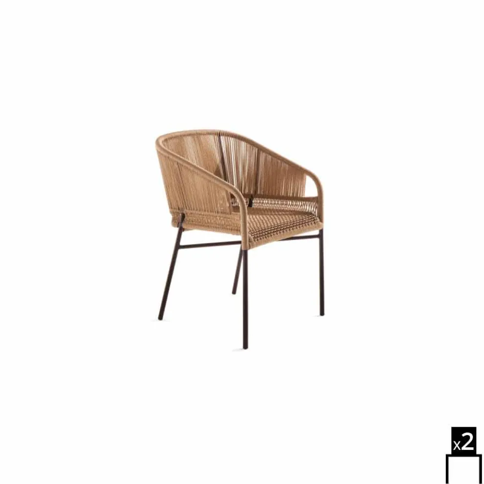 Hochwertiger Outdoor Sessel handgeflechtet 2 Teile Varaschin