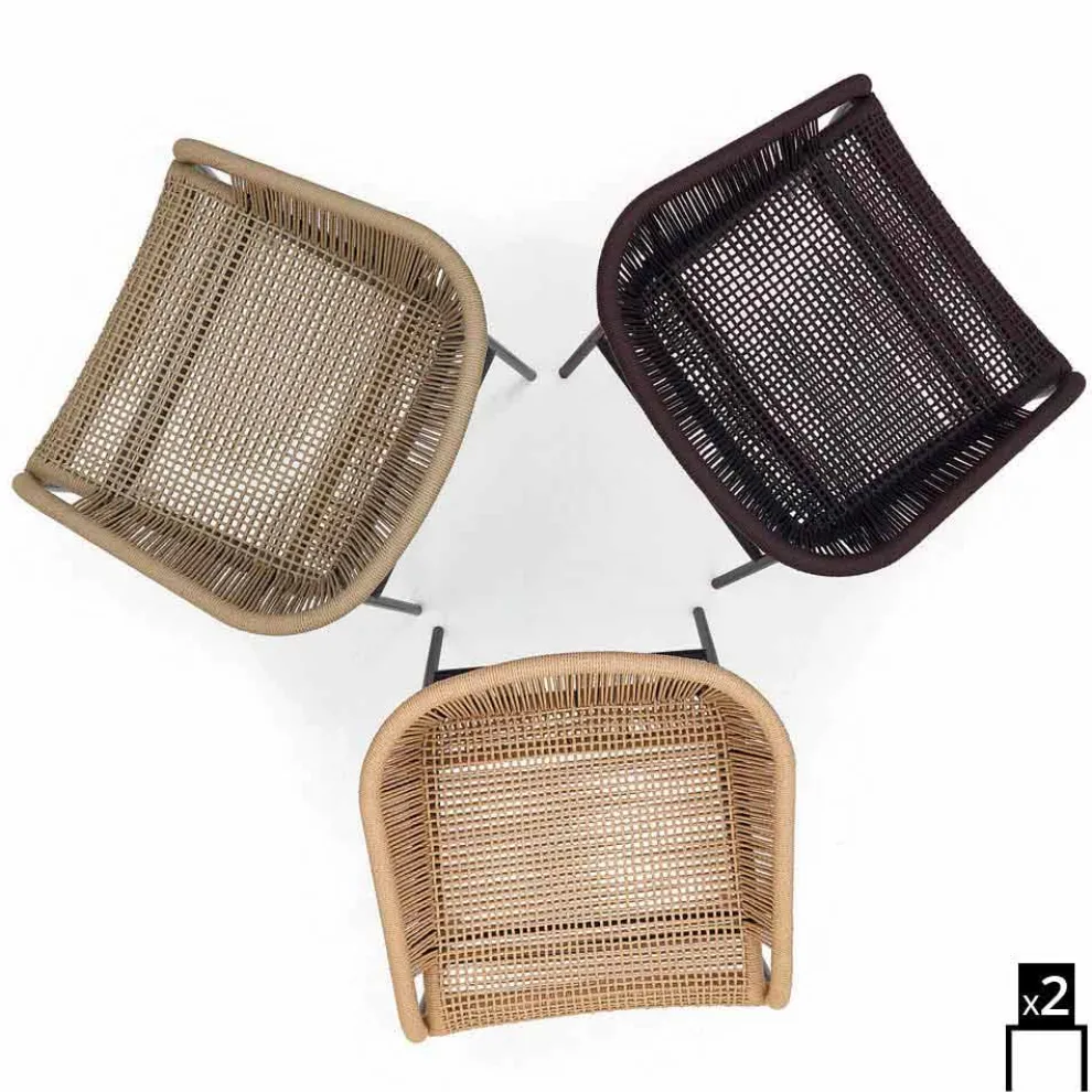 Hochwertiger Outdoor Sessel handgeflechtet 2 Teile Varaschin