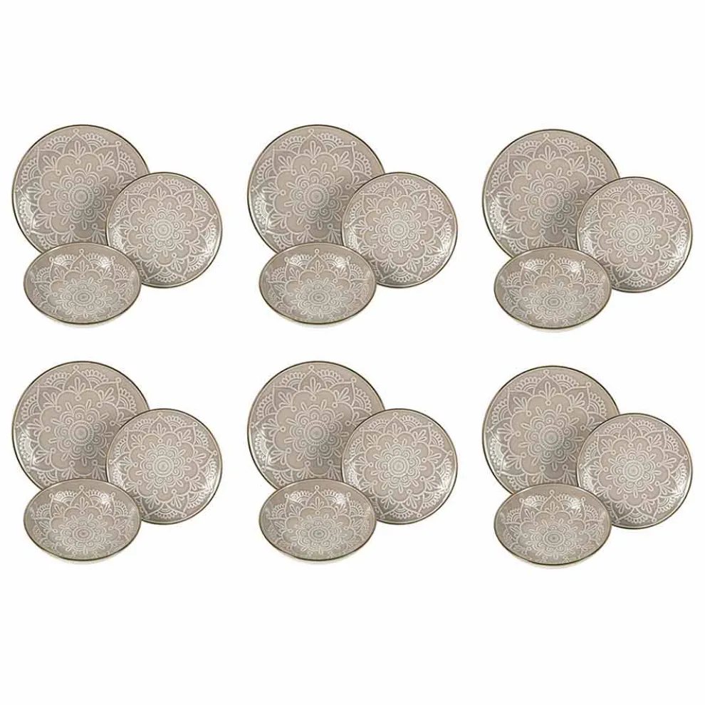 Geschirrservice in Hartdolomitgrau, Hellblau oder Blau 18 Stück - Arabisch