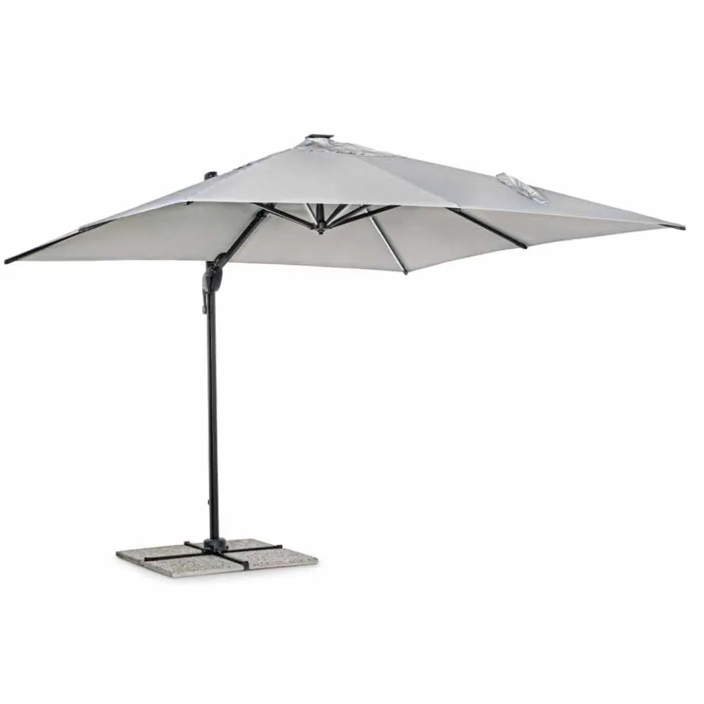 3x3 Außenschirm aus grauem Polyester und anthrazitfarbenem Aluminium - Coby