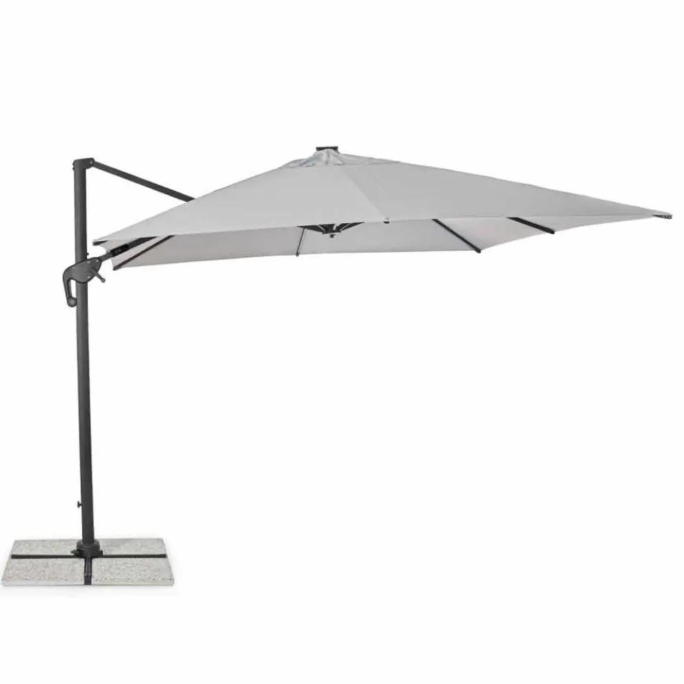 3x3 Außenschirm aus grauem Polyester und anthrazitfarbenem Aluminium - Coby